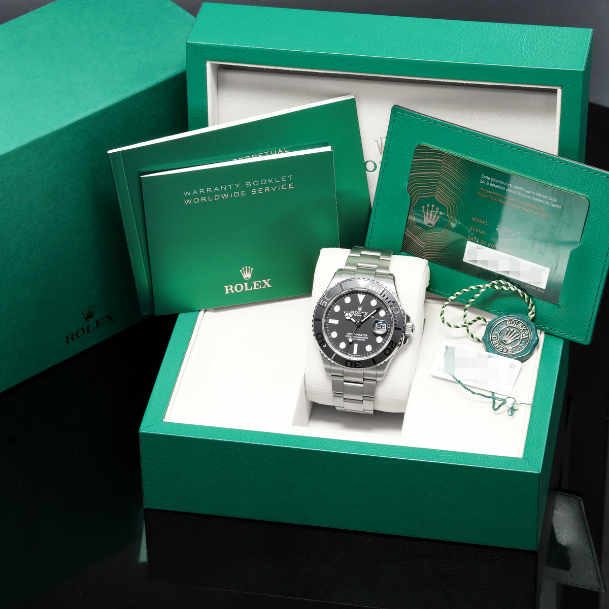 Rolex Yacht Master Complete 42mm RLX Titanium Black Dial Black Cerachrom Ceramic Bezel RLX Titanium Oyster Bracelet 226627