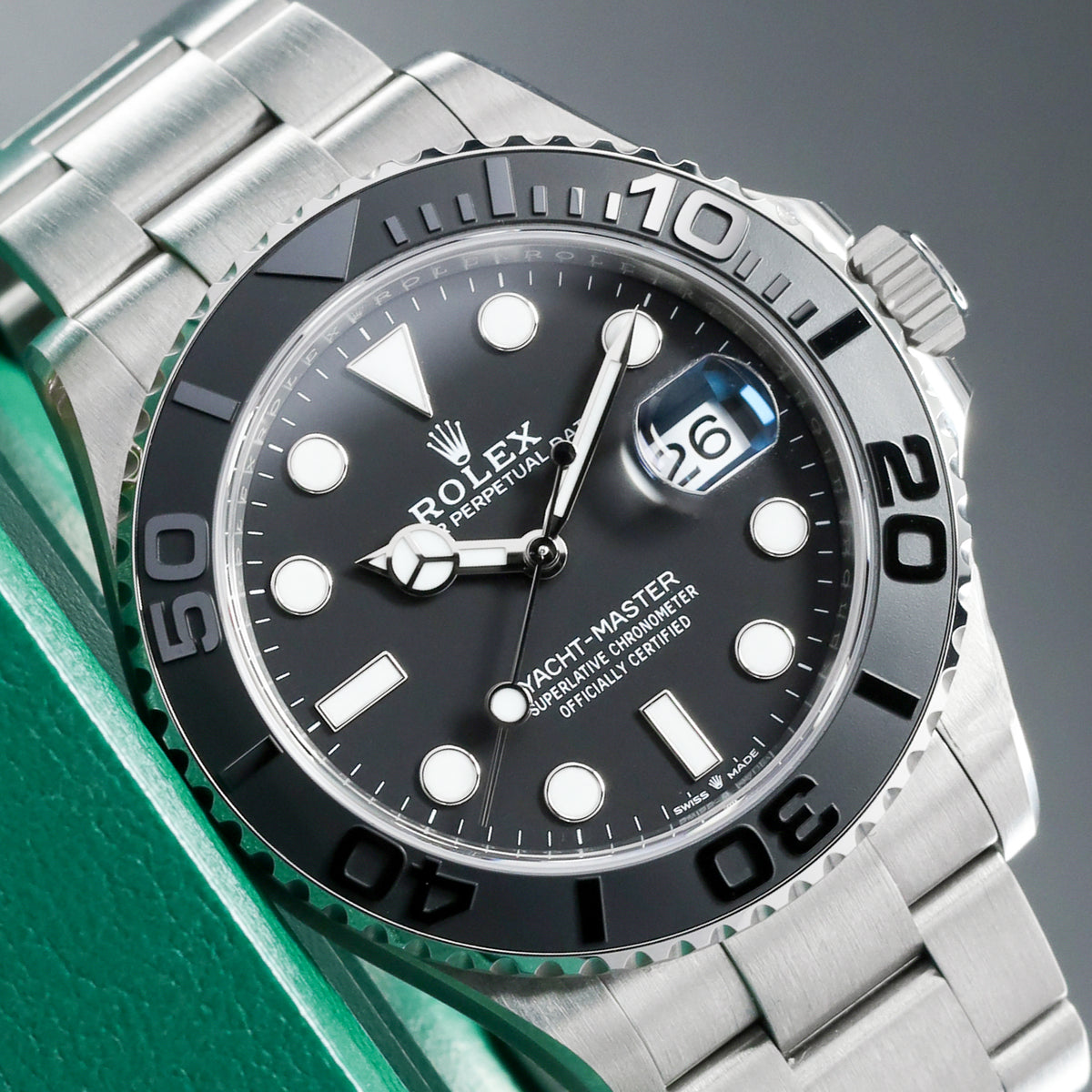 Rolex Yacht Master Complete 42mm RLX Titanium Black Dial Black Cerachrom Ceramic Bezel RLX Titanium Oyster Bracelet 226627