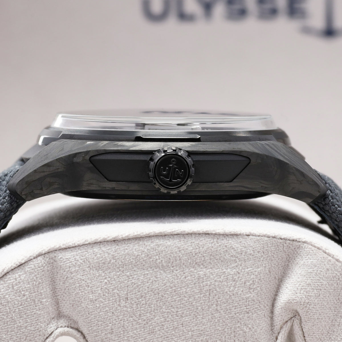 Ulysse Nardin Freak 2025 43mm Carbon and Titanium Blue Openworked Display Dial Carbon Bezel Black Rubber Leather Strap with Folding Clasp 2303-270LE-3A