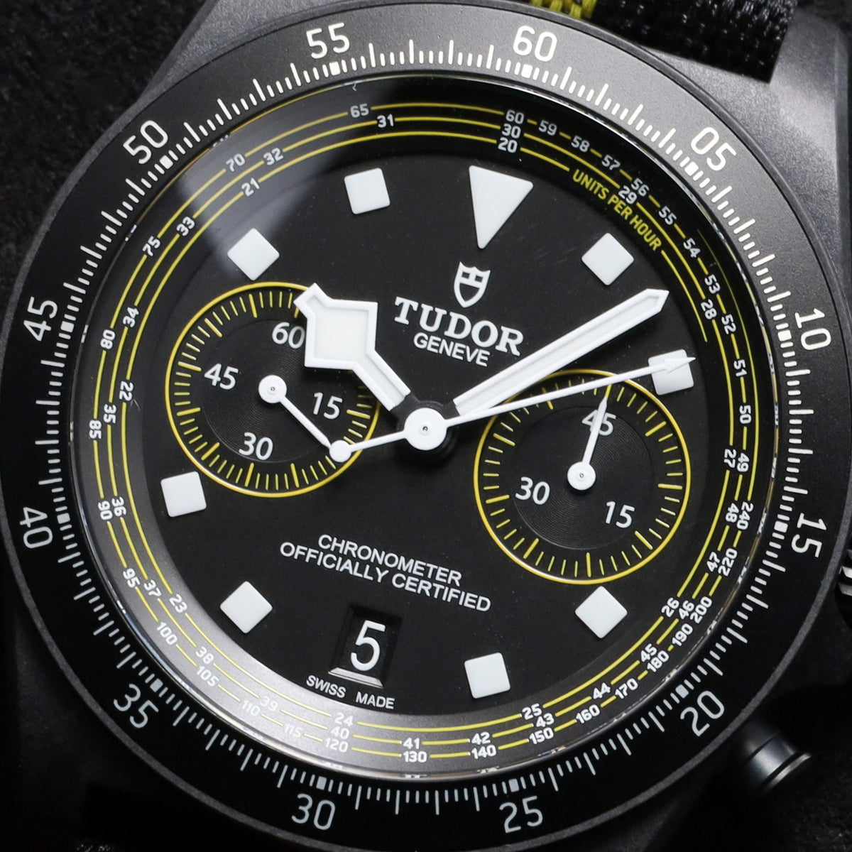 Tudor Pelagos 2025 Complete 42mm Carbon Composite Black with Yellow Accents Dial Carbon Composite Bezel Black Fabric Strap 25827KNJN