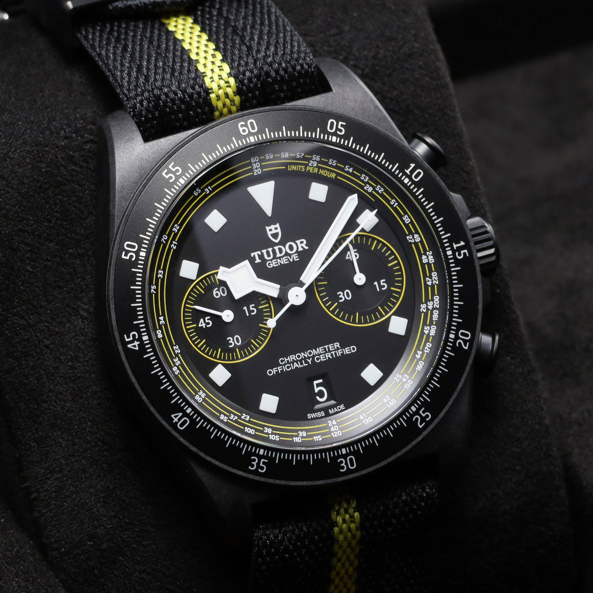 Tudor Pelagos 2025 Complete 42mm Carbon Composite Black with Yellow Accents Dial Carbon Composite Bezel Black Fabric Strap 25827KNJN
