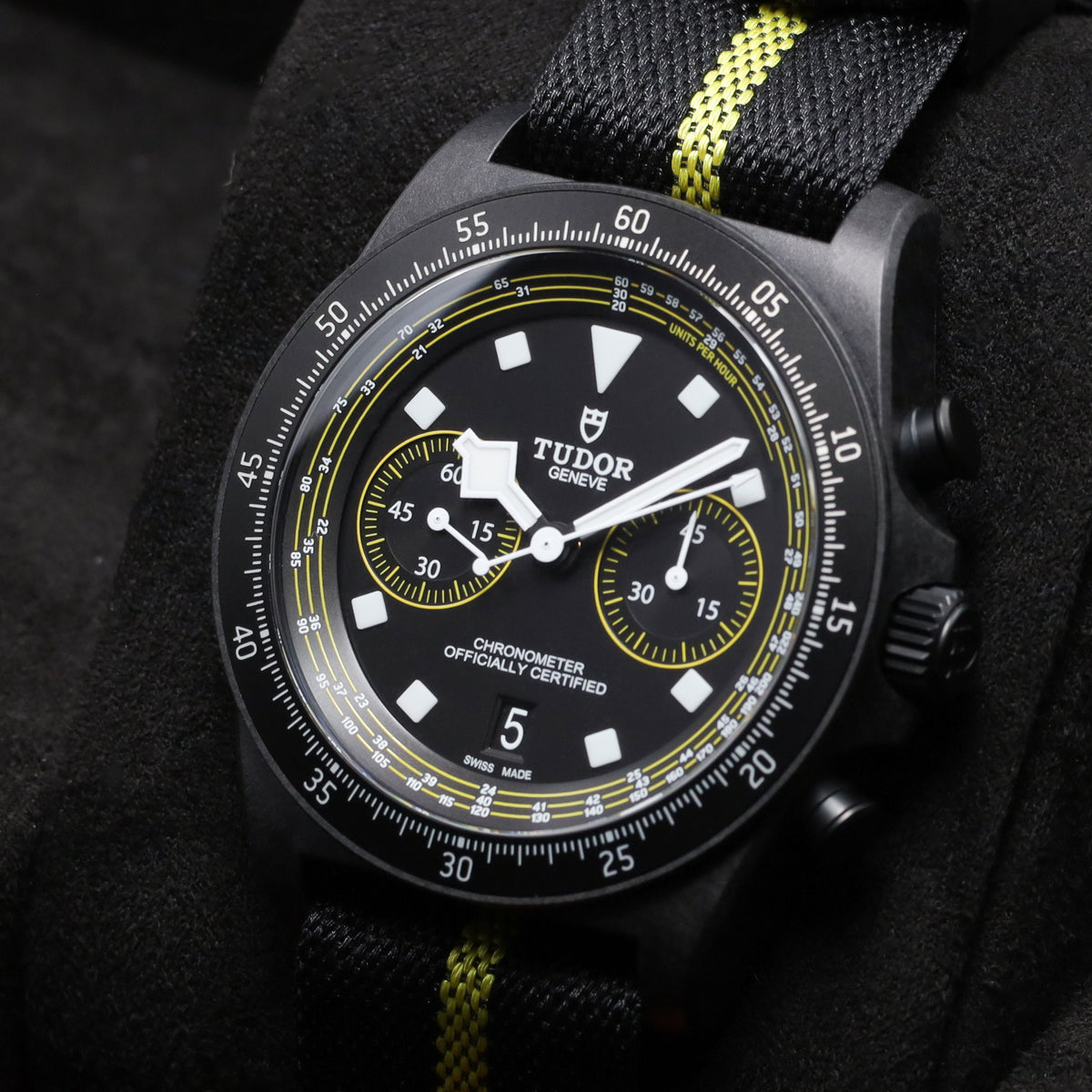 Tudor Pelagos 2025 Complete 42mm Carbon Composite Black with Yellow Accents Dial Carbon Composite Bezel Black Fabric Strap 25827KNJN