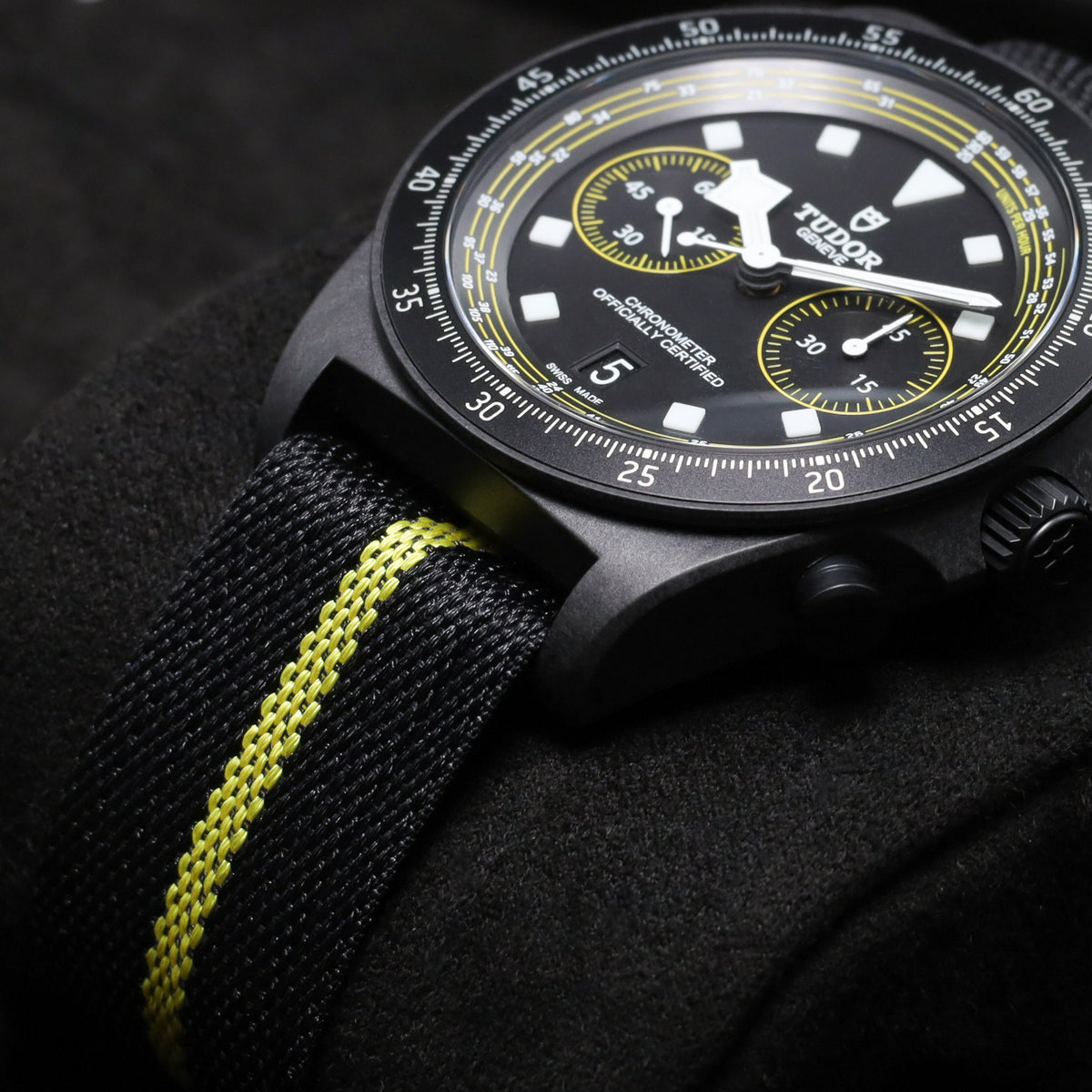 Tudor Pelagos 2025 Complete 42mm Carbon Composite Black with Yellow Accents Dial Carbon Composite Bezel Black Fabric Strap 25827KNJN