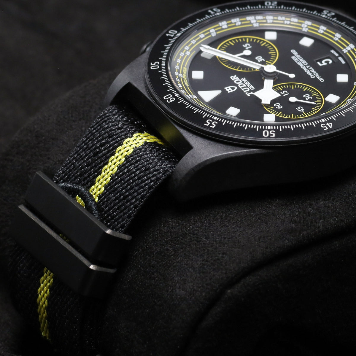 Tudor Pelagos 2025 Complete 42mm Carbon Composite Black with Yellow Accents Dial Carbon Composite Bezel Black Fabric Strap 25827KNJN