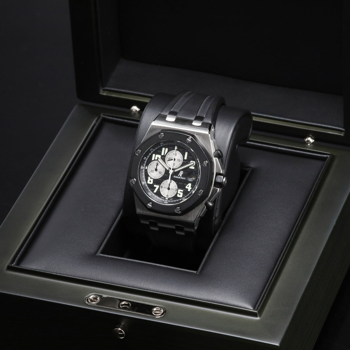 Audemars Piguet Royal Oak Offshore 42mm Stainless Steel Black Dial Black Rubberclad Bezel Black Rubber Strap 25940SK