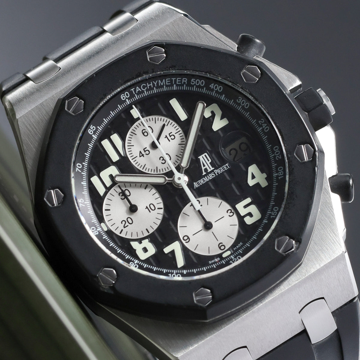 Audemars Piguet Royal Oak Offshore 42mm Stainless Steel Black Dial Black Rubberclad Bezel Black Rubber Strap 25940SK