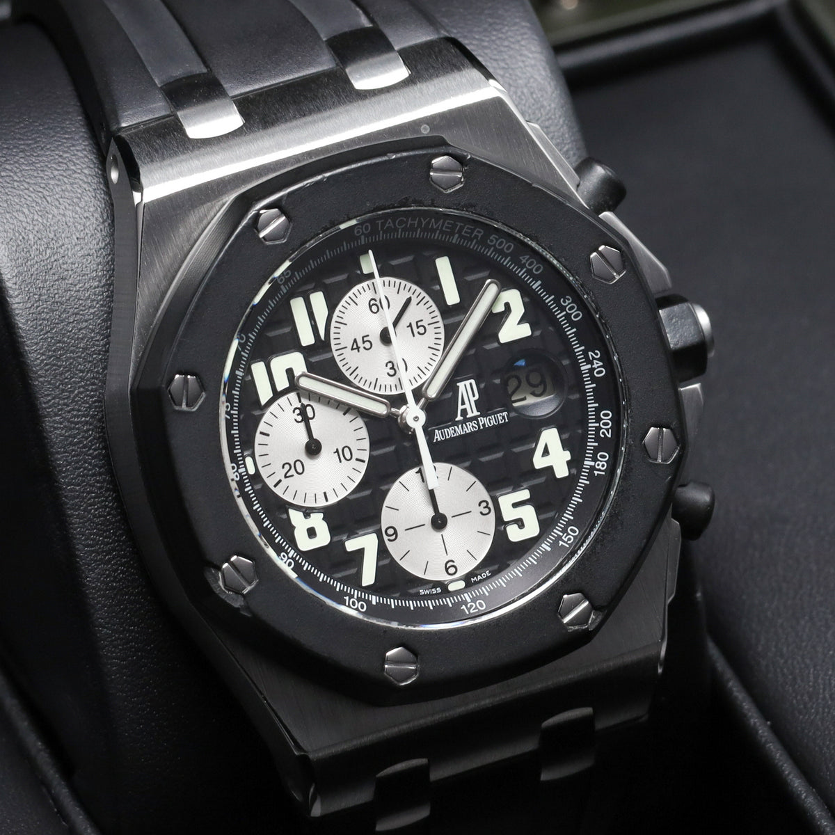 Audemars Piguet Royal Oak Offshore 42mm Stainless Steel Black Dial Black Rubberclad Bezel Black Rubber Strap 25940SK