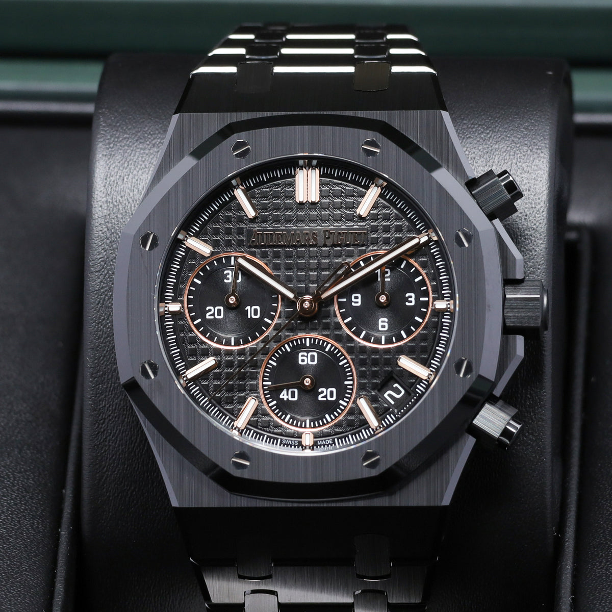 Audemars Piguet Royal Oak Complete Black Ceramic Black “Grande Tapisserie” Dial Black Ceramic Bezel Black Ceramic Integrated Bracelet 26240CE