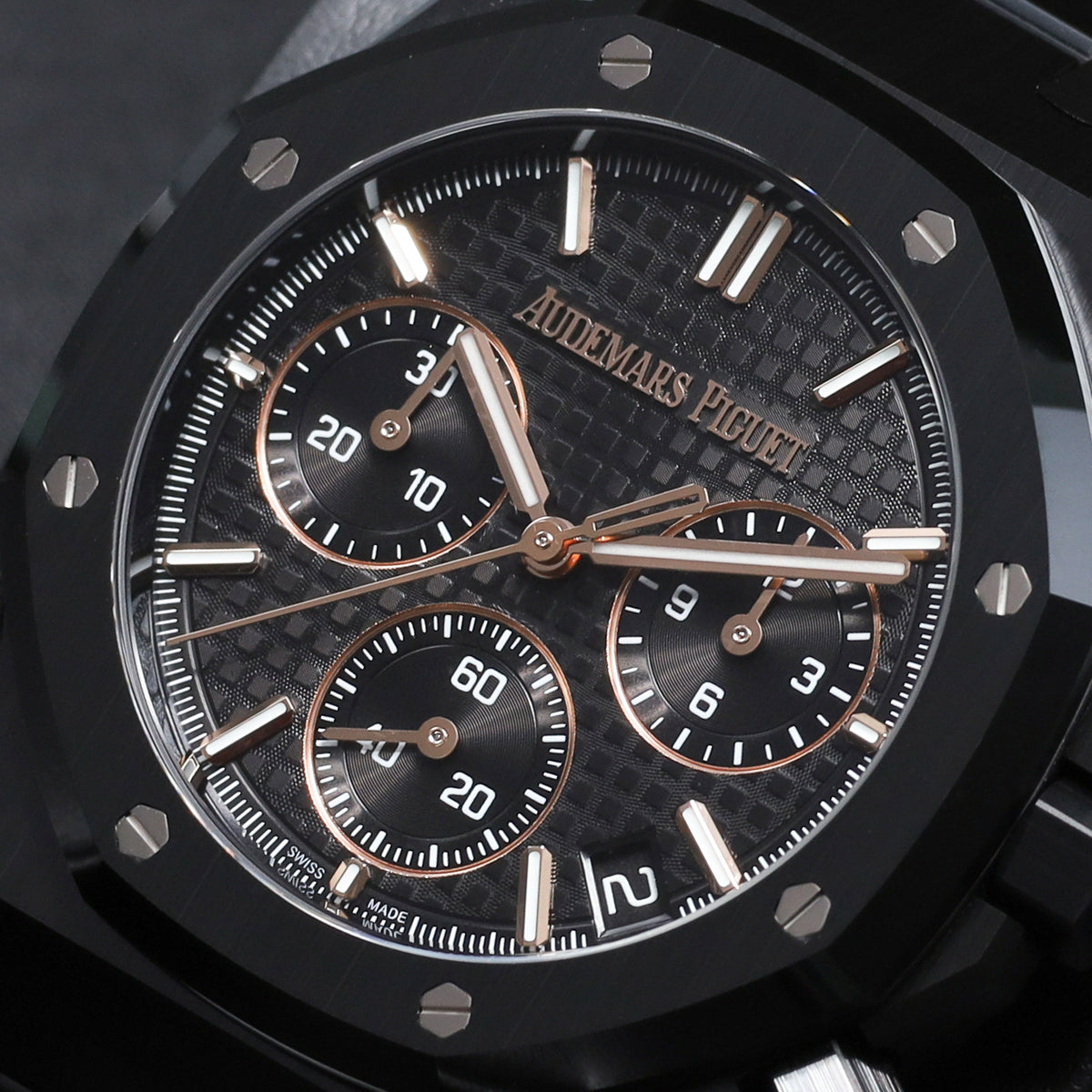 Audemars Piguet Royal Oak Complete Black Ceramic Black “Grande Tapisserie” Dial Black Ceramic Bezel Black Ceramic Integrated Bracelet 26240CE
