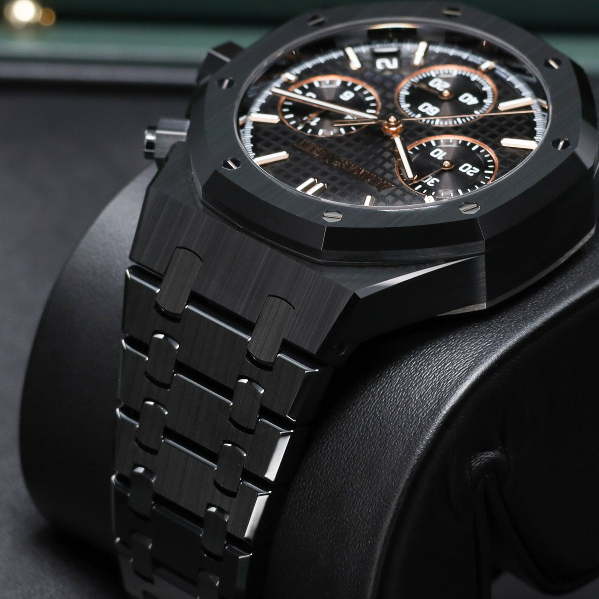 Audemars Piguet Royal Oak Complete Black Ceramic Black “Grande Tapisserie” Dial Black Ceramic Bezel Black Ceramic Integrated Bracelet 26240CE