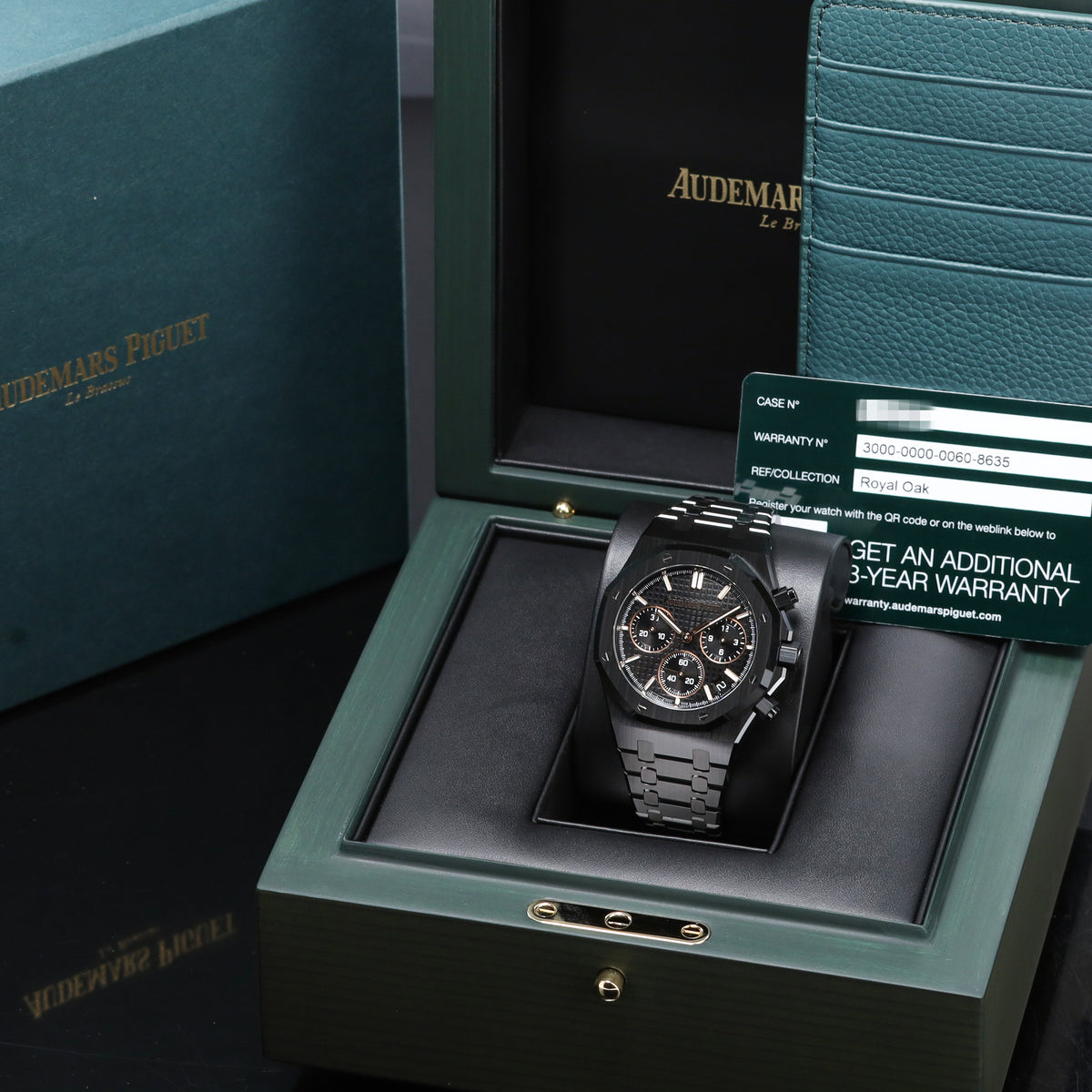 Audemars Piguet Royal Oak Complete Black Ceramic Black “Grande Tapisserie” Dial Black Ceramic Bezel Black Ceramic Integrated Bracelet 26240CE