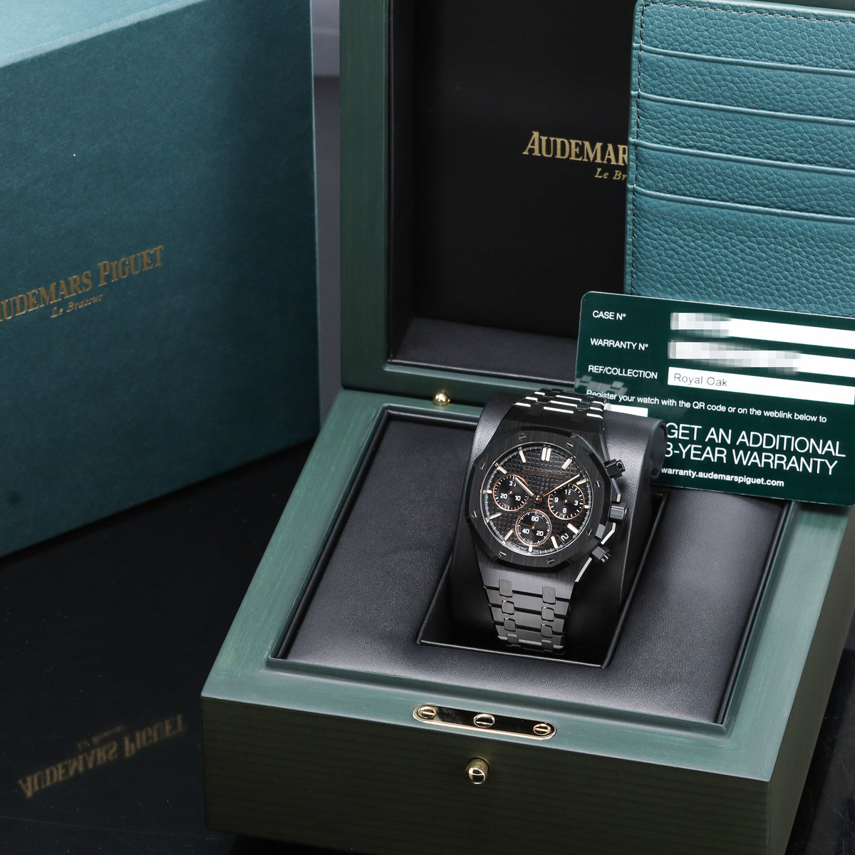 Audemars Piguet Royal Oak Complete 41mm Black Ceramic Black Grande Tapisserie Dial Black Ceramic Bezel Black Ceramic Integrated Bracelet 26240CE