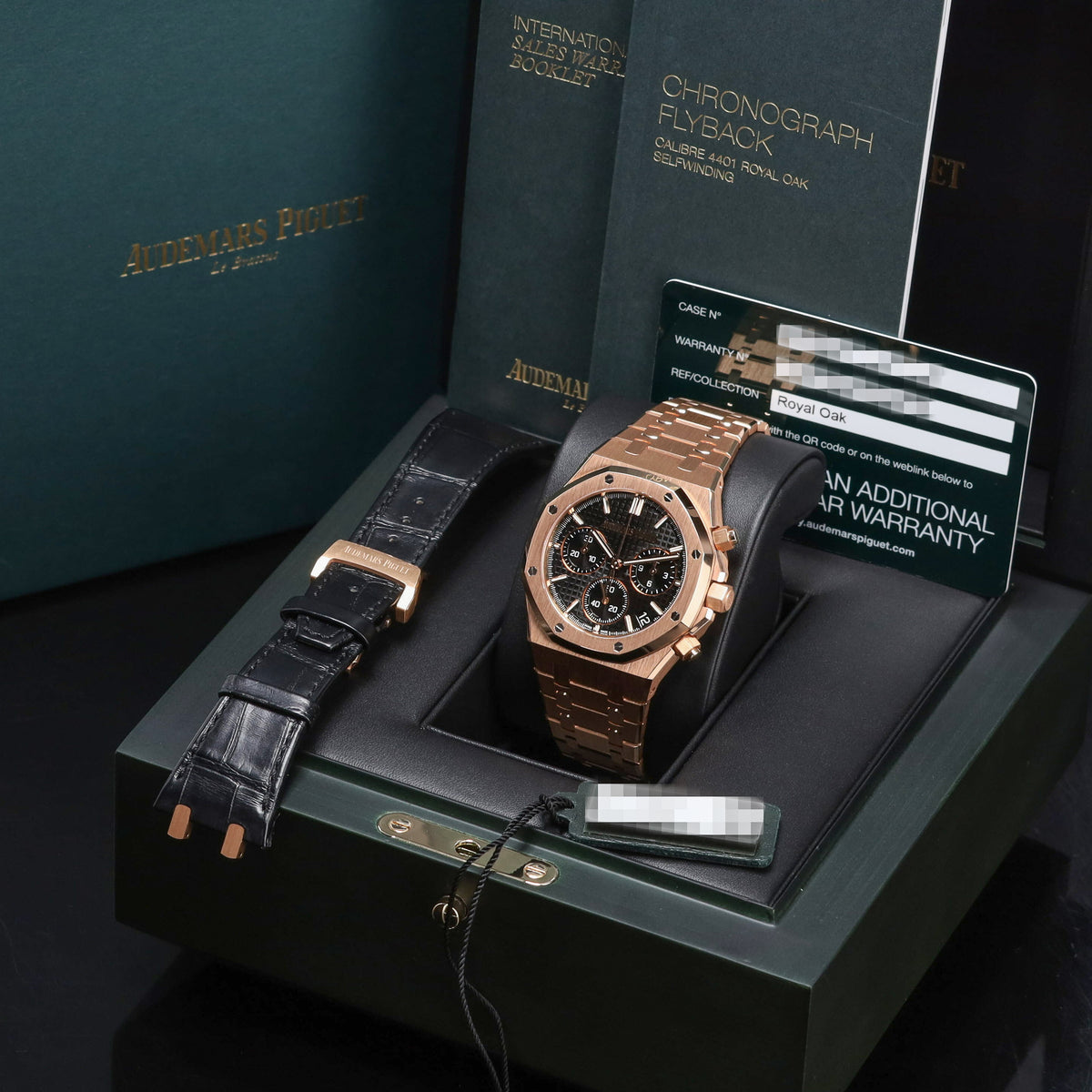 Audemars Piguet Royal Oak 2022 Complete 41mm 18k Rose Gold Black with Grande Tapisserie Dial 18k Rose Gold Bezel 18k Rose Gold Bracelet 26240OR.OO.1320OR.02
