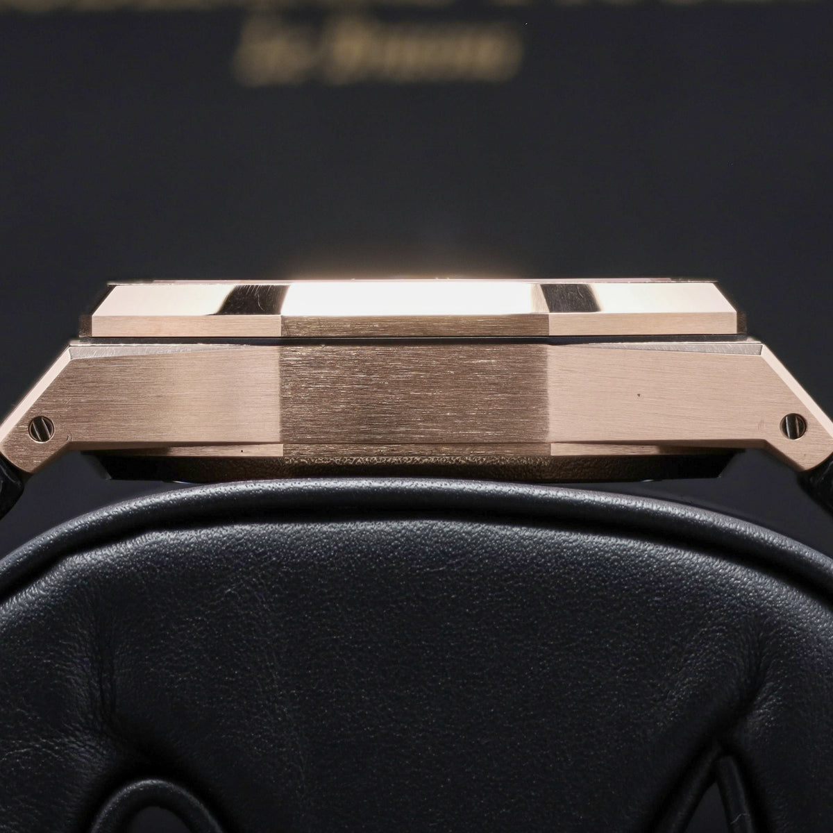 Audemars Piguet Royal Oak 2022 Complete 41mm 18k Rose Gold Black with Grande Tapisserie Dial 18k Rose Gold Bezel Black Leather Strap 26240OR.OO.D002CR.01