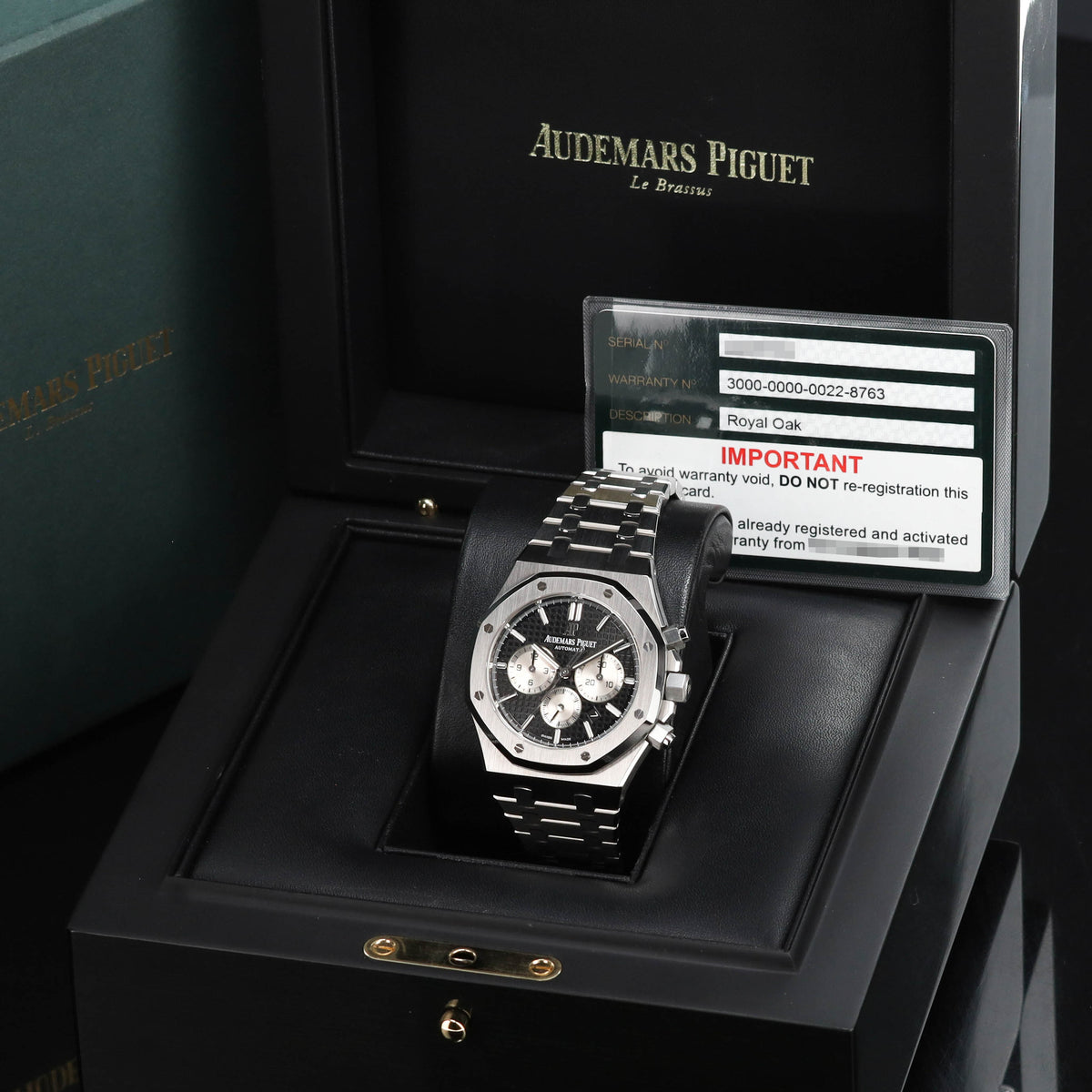 Audemars Piguet Royal Oak 2020 41mm Stainless Steel Black Grande Tapisserie Dial Stainless Steel Bezel Stainless Steel Integrated Bracelet 26331ST.OO.1220ST.02