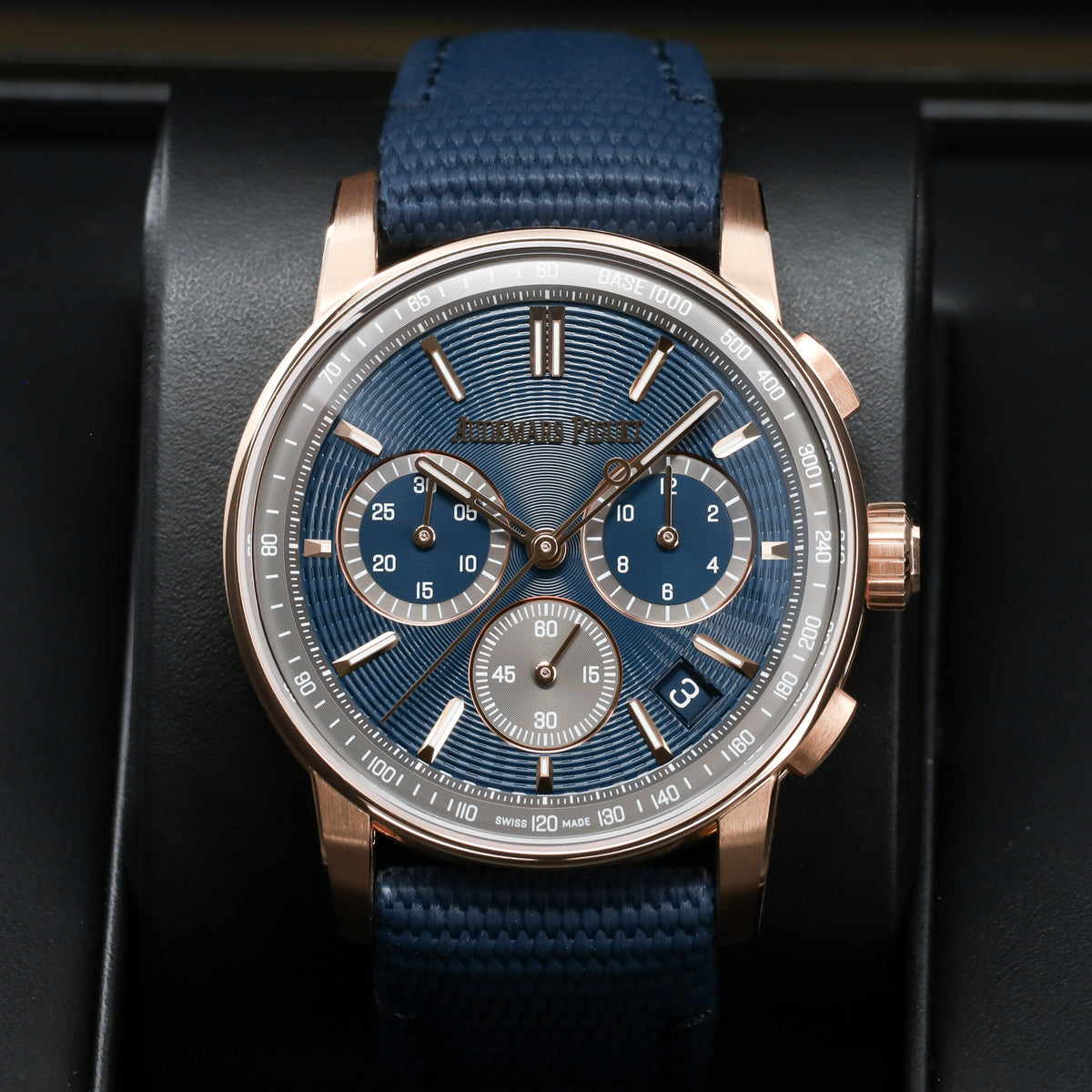 Audemars Piguet Code 11.59 2026 Complete 41mm 18k Rose Gold Blue Dial 18k Rose Gold Polished Bezel Blue Rubber Strap with 18k Rose Gold Pin Buckle 26393OR.OO.A348KB.01