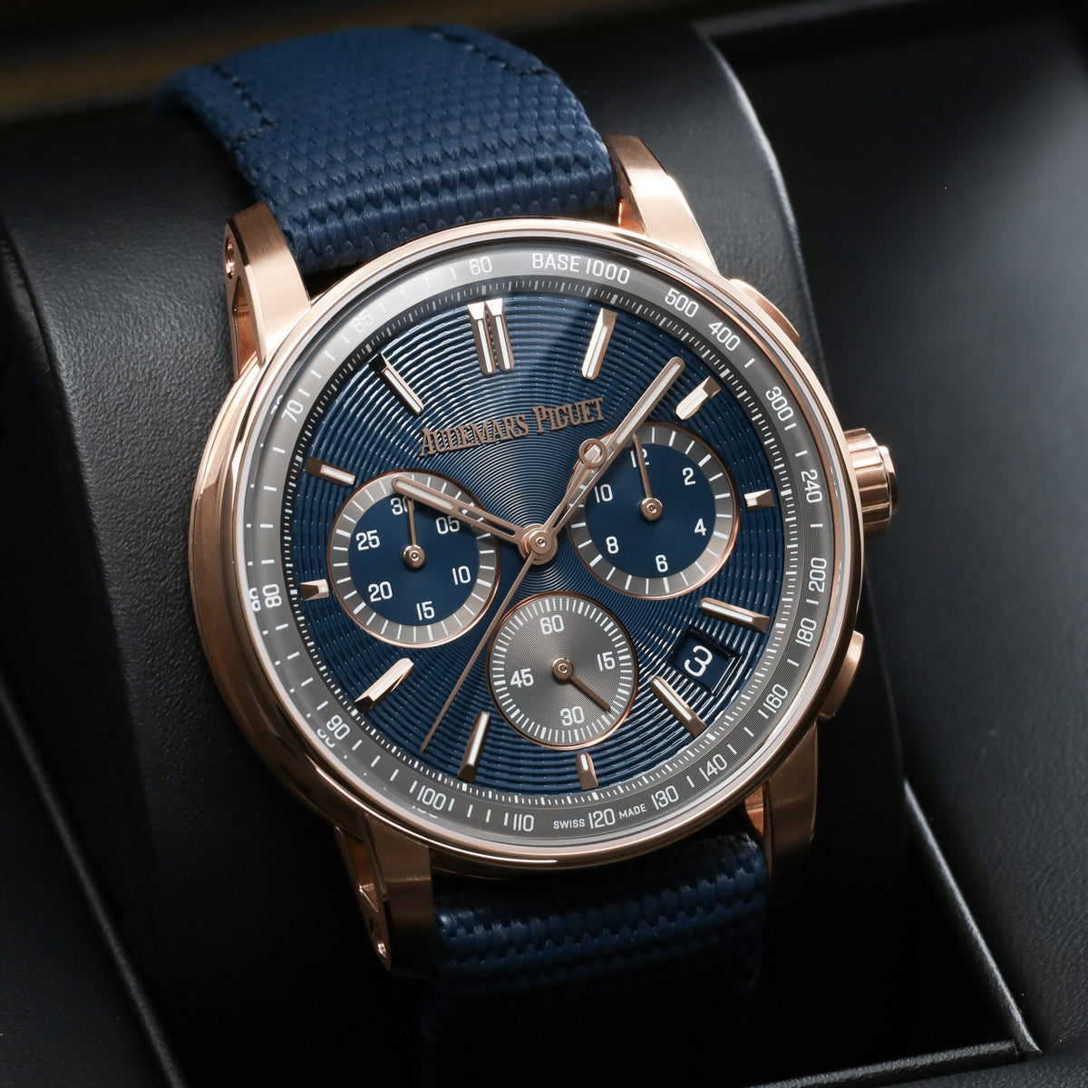 Audemars Piguet Code 11.59 2026 Complete 41mm 18k Rose Gold Blue Dial 18k Rose Gold Polished Bezel Blue Rubber Strap with 18k Rose Gold Pin Buckle 26393OR.OO.A348KB.01