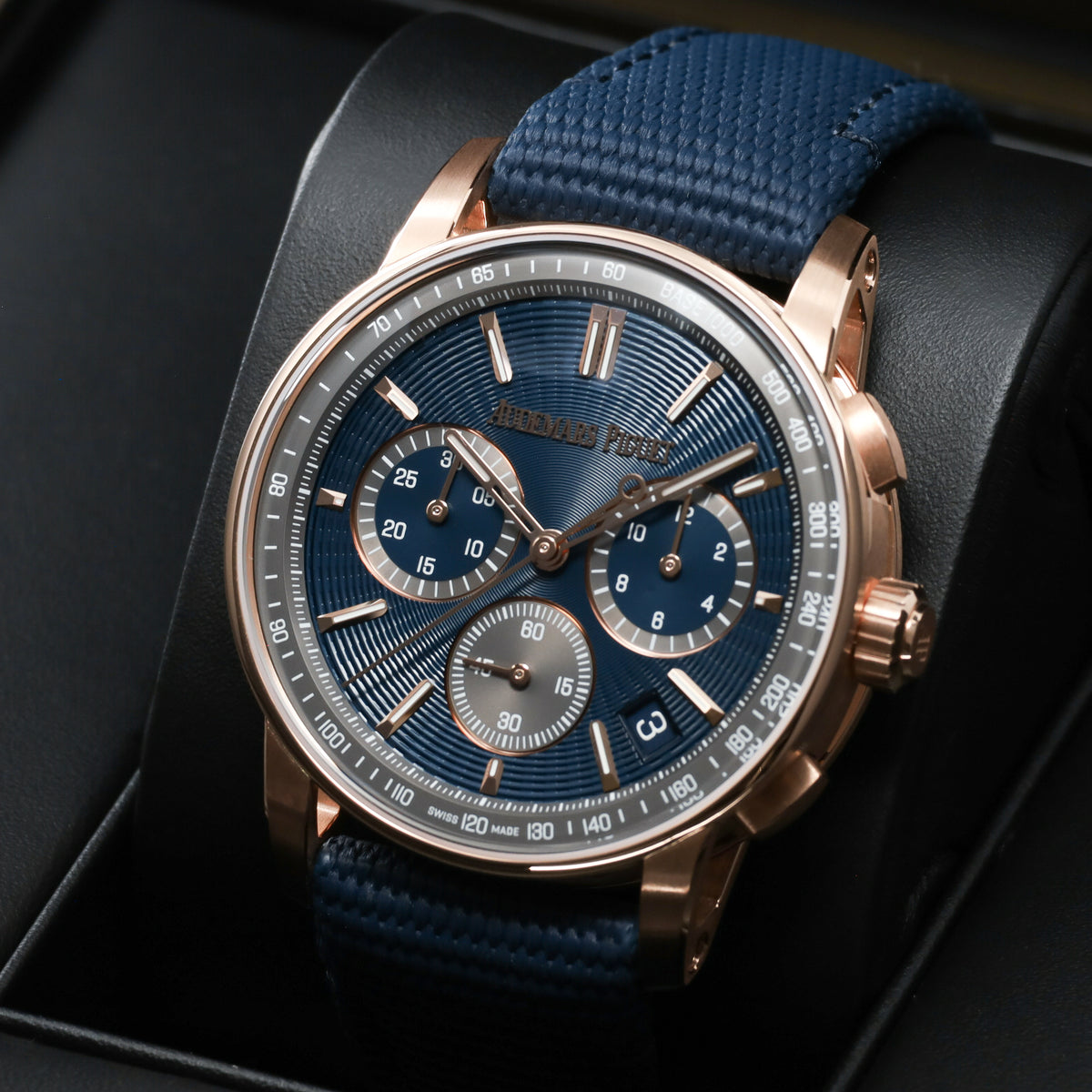 Audemars Piguet Code 11.59 2026 Complete 41mm 18k Rose Gold Blue Dial 18k Rose Gold Polished Bezel Blue Rubber Strap with 18k Rose Gold Pin Buckle 26393OR.OO.A348KB.01
