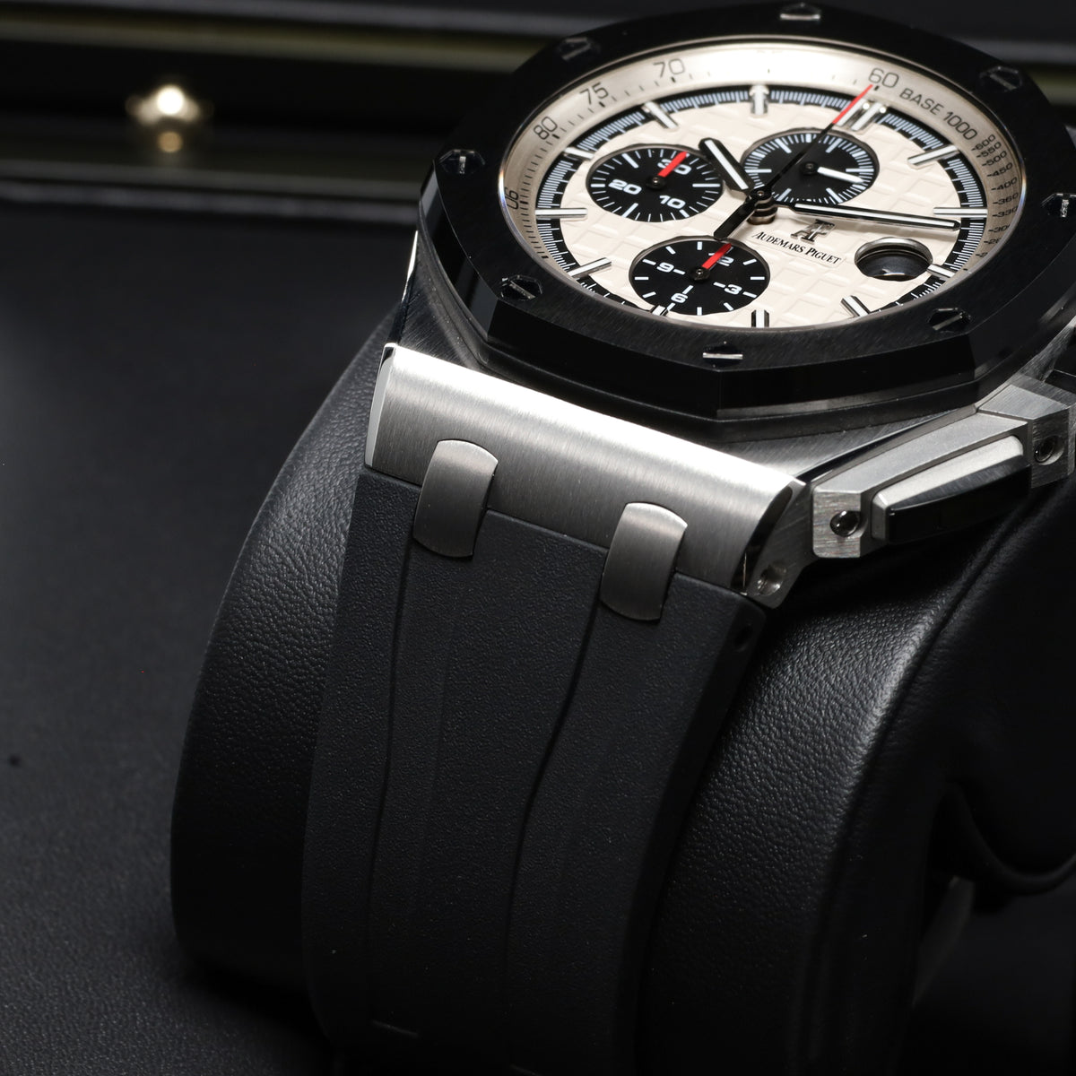 Audemars Piguet Royal Oak Offshore 44mm Stainless Steel Case Panda Dial Black Ceramic Bezel Black Rubber Strap 26400SO