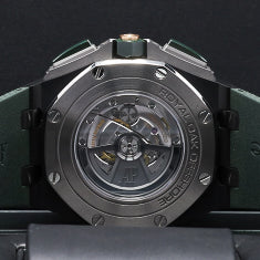 Audemars Piguet Royal Oak Offshore  Complete 44mm Black Ceramic Green Méga Tapisserie Dial Green Ceramic Bezel Green Rubber Strap 26405CE