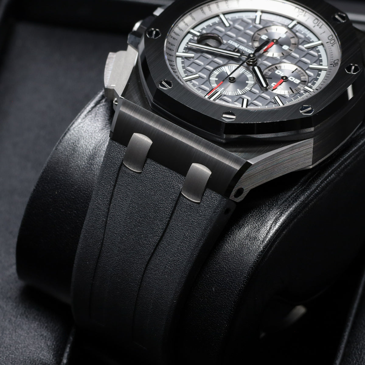 Audemars Piguet Royal Oak Offshore Chronograph Complete 44mm Black Ceramic Case Gray Dial Bezel Rubber Strap 26405CE.OO.A002CA.01