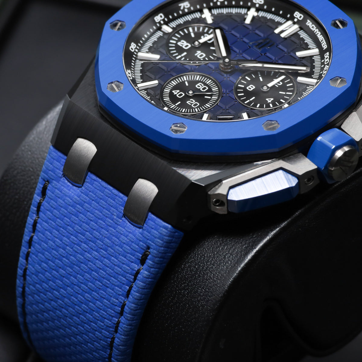 Audemars Piguet  Royal Oak Offshore 2023 Complete 43mm Black Ceramic Blue “Méga Tapisserie” Dial Blue Ceramic Bezel Blue Rubber Strap 26420CE..OO.A043VE.01