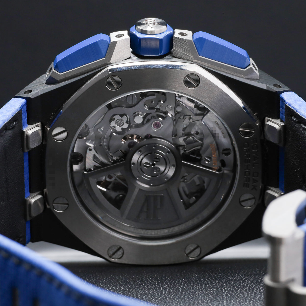 Audemars Piguet  Royal Oak Offshore 2023 Complete 43mm Black Ceramic Blue “Méga Tapisserie” Dial Blue Ceramic Bezel Blue Rubber Strap 26420CE..OO.A043VE.01
