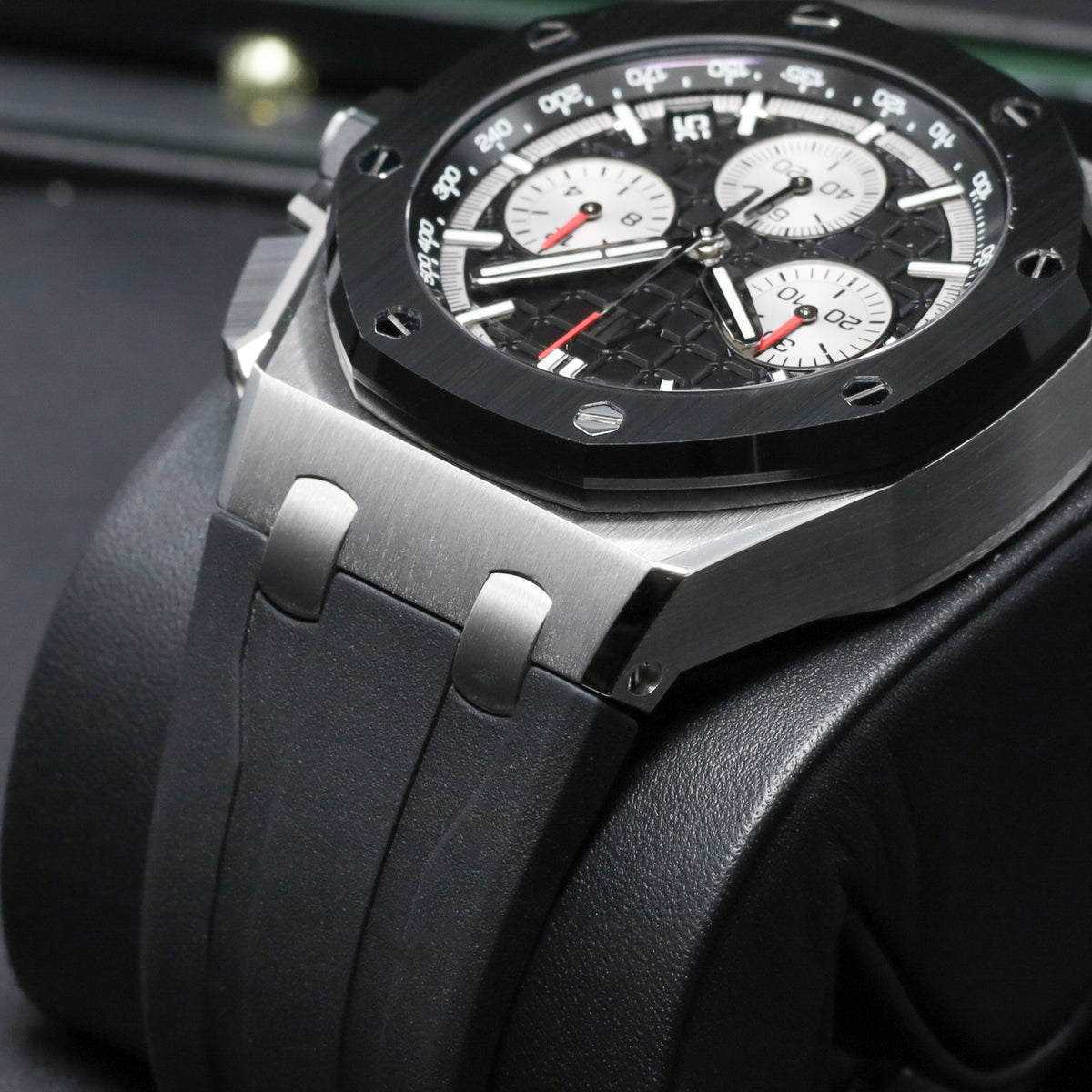 Audemars Piguet Royal Oak Offshore 2022 Complete 43mm Stainless Steel Black Méga Tapisserie Dial Black Ceramic Bezel Black Rubber Strap 26420SO.OO.A002CA.01