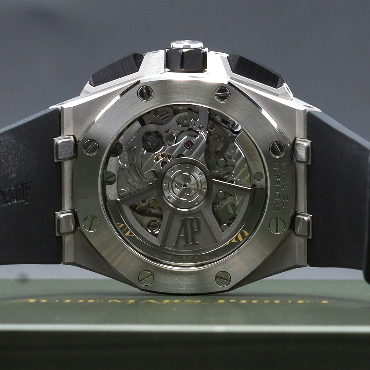 Audemars Piguet Royal Oak Offshore 2022 Complete 43mm Stainless Steel Taupe "Méga Tapisserie"  Dial Black Ceramic Bezel Rubber Strap 26420SO.OOA600CA.01