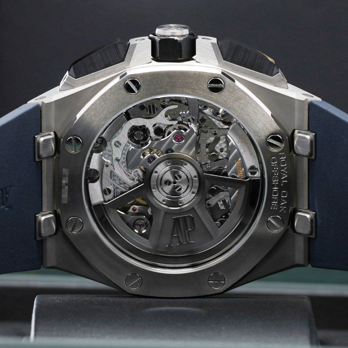 Audemars Piguet Royal Oak Offshore 2023 Complete 43mm Titanium Blue “Méga Tapisserie” Dial Titanium Bezel Blue Rubber Strap 26420TI