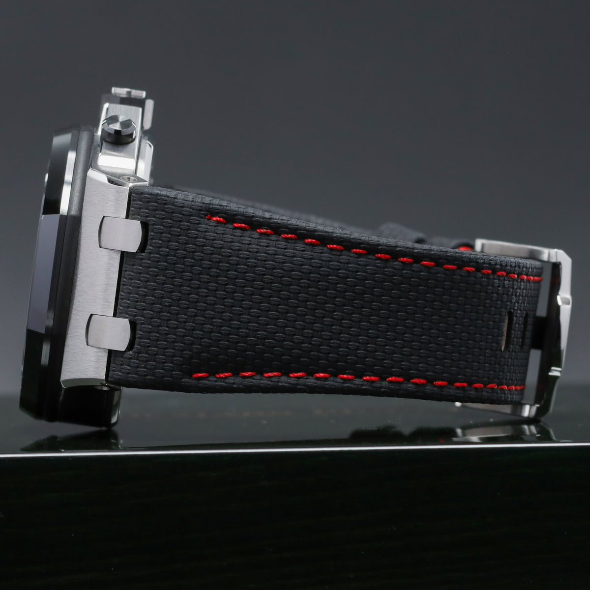 Audemars Piguet Royal Oak Complete 42mm Stainless Steel Black “Méga Tapisserie” with Red Accents Dial Black Ceramic Bezel Black and Red Rubber Strap with Stainless Steel Buckle 26470SO.OO.A002CA.01