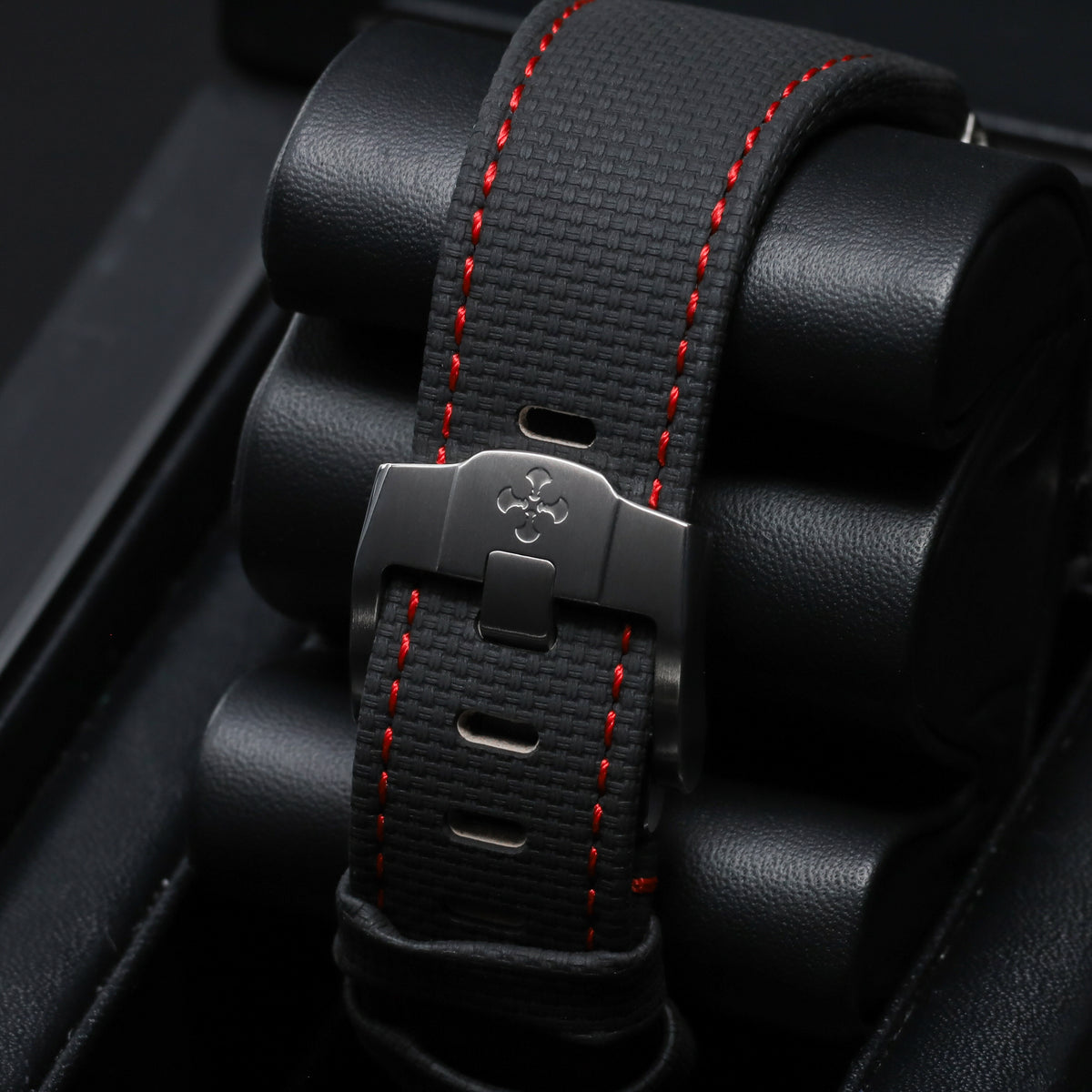 Audemars Piguet Royal Oak Complete 42mm Stainless Steel Black “Méga Tapisserie” with Red Accents Dial Black Ceramic Bezel Black and Red Rubber Strap with Stainless Steel Buckle 26470SO.OO.A002CA.01