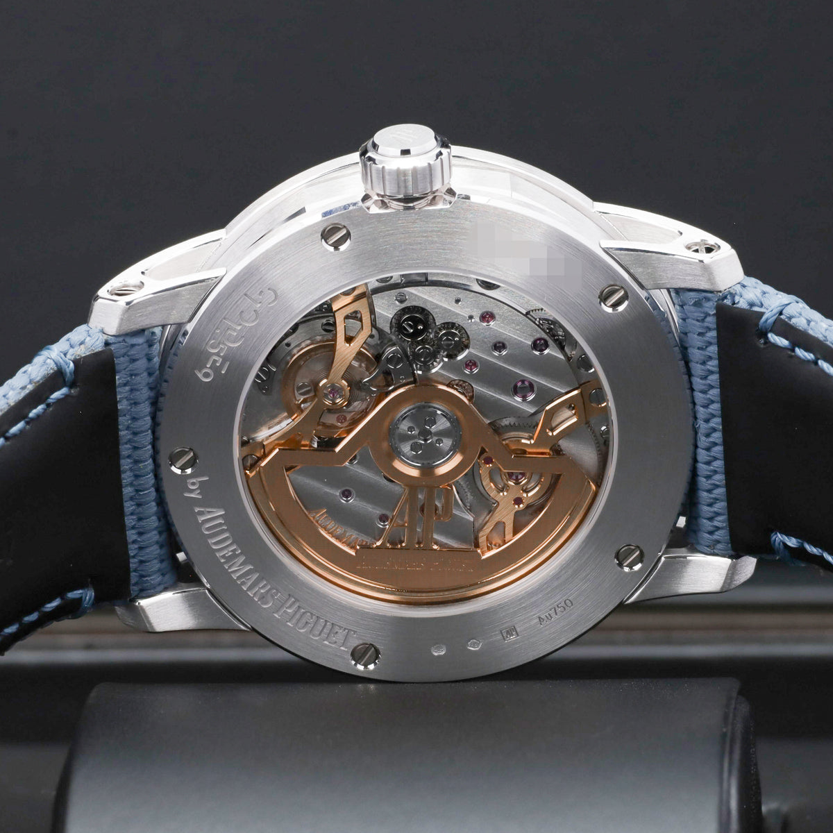 Audemars Piguet  Code 11.59 Complete 41mm 18k White Gold Smoked Blue Dial 18k White Gold Bezel Blue Textured Rubber Strap with Calfskin Lining and White Gold Folding Clasp 26494BC.OO.D350KB.01