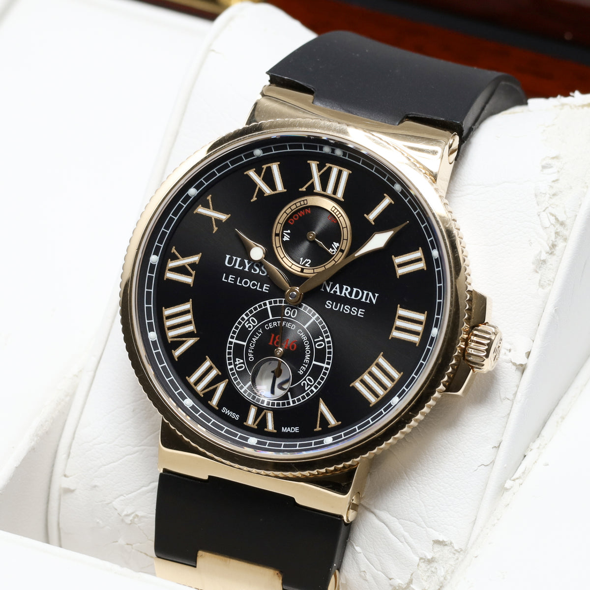 Ulysse Nardin Maxi Marine 2011 Complete 43mm 18k Rose Gold Black Dial 18k Rose Gold Bezel 18k Rose Gold Bracelet  266-67