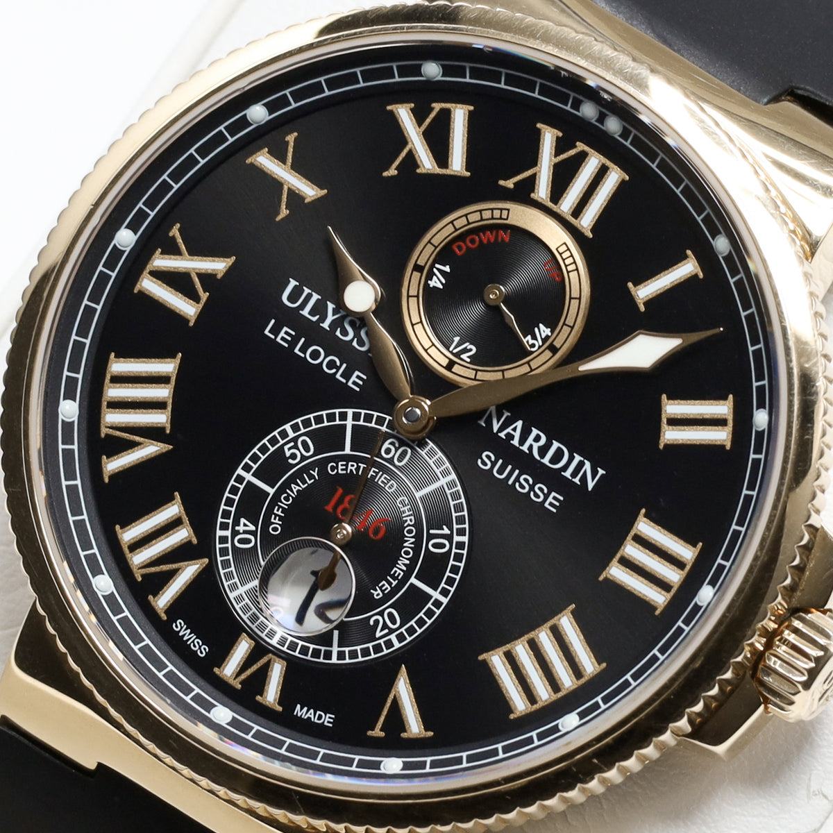 Ulysse Nardin Maxi Marine 2011 Complete 43mm 18k Rose Gold Black Dial 18k Rose Gold Bezel 18k Rose Gold Bracelet  266-67