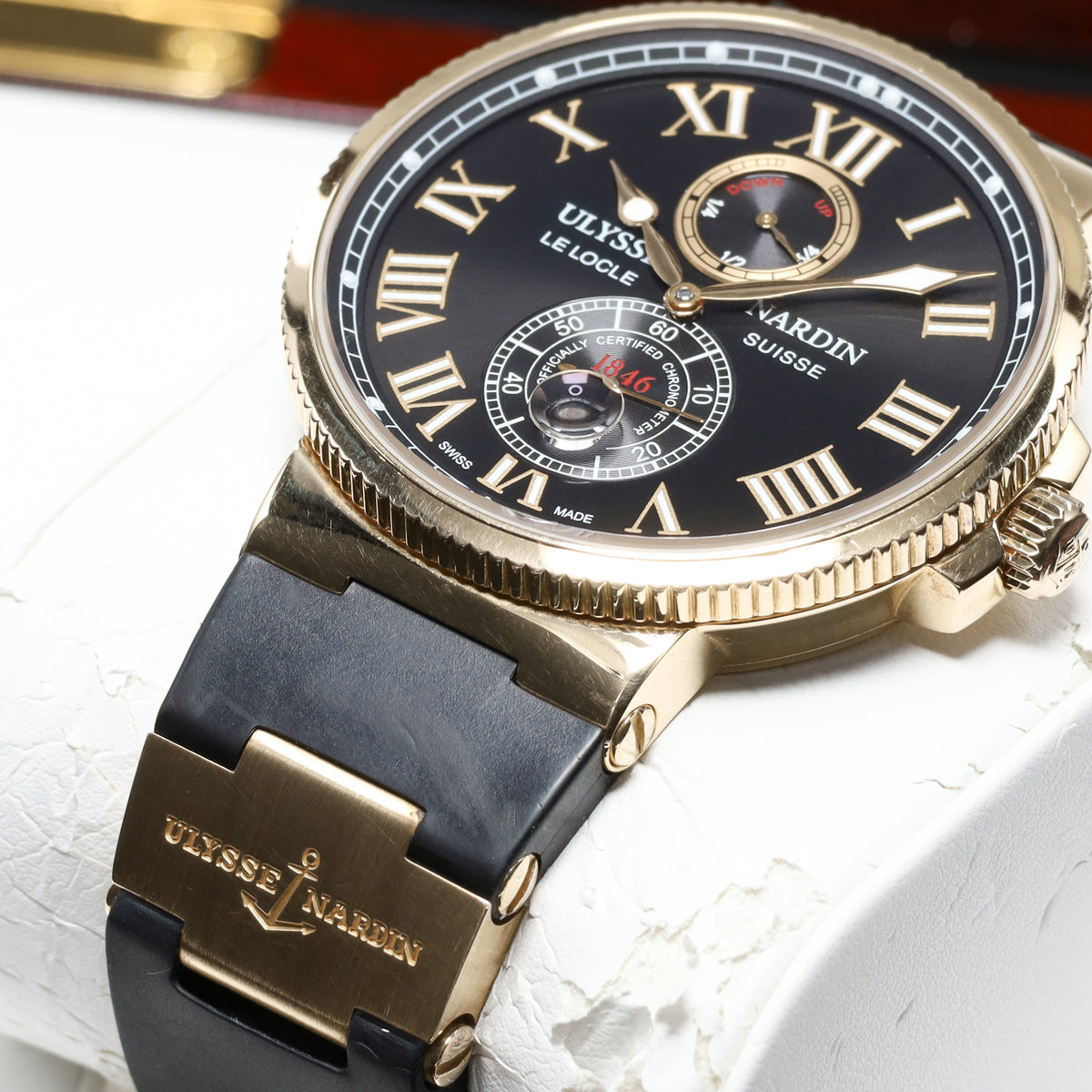 Ulysse Nardin Maxi Marine 2011 Complete 43mm 18k Rose Gold Black Dial 18k Rose Gold Bezel 18k Rose Gold Bracelet  266-67