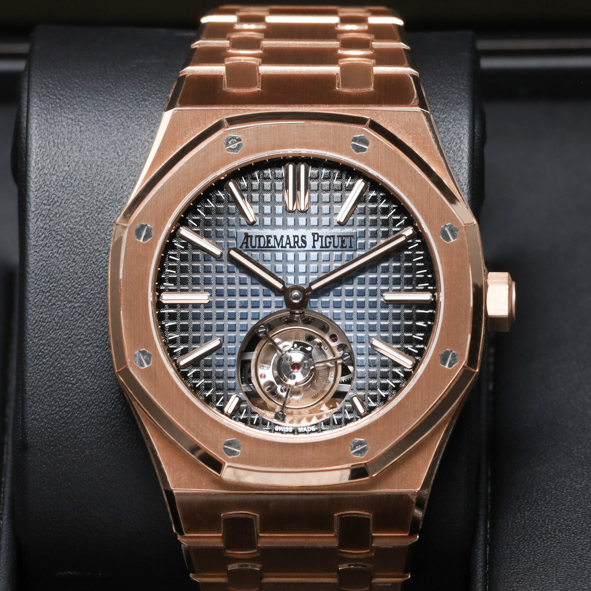 Audemars Piguet Royal Oak Tourbillon Complete 41mm 18k Rose Gold Blue Grande Tapisserie Dial 18k Rose Gold 18k Rose Gold Integrated Bracelet 26730OR.OO.1320OR.02
