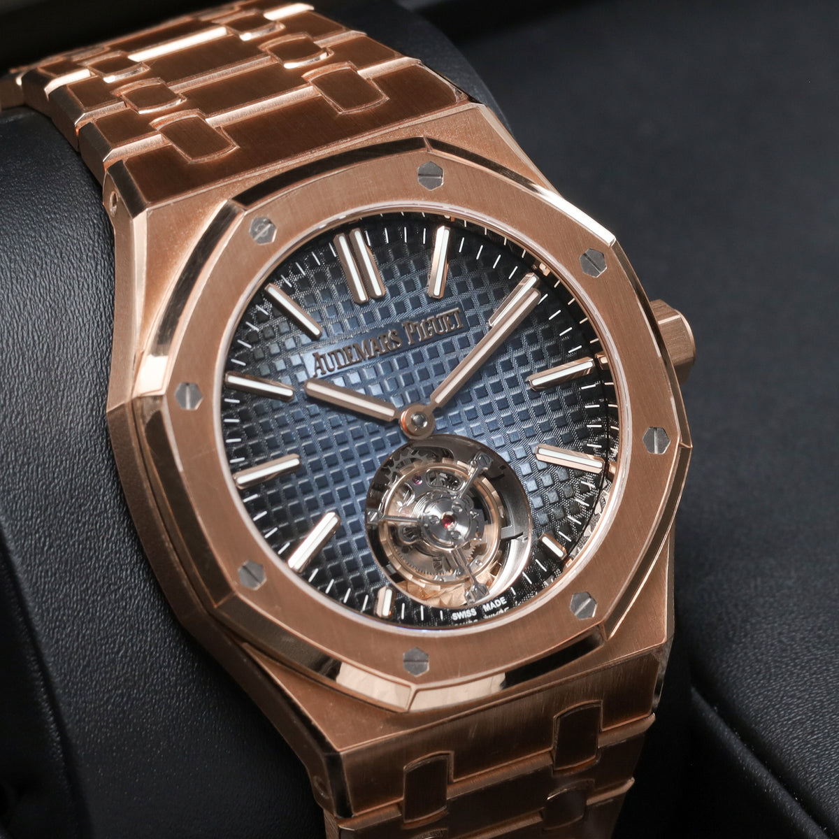 Audemars Piguet Royal Oak Tourbillon Complete 41mm 18k Rose Gold Blue Grande Tapisserie Dial 18k Rose Gold 18k Rose Gold Integrated Bracelet 26730OR.OO.1320OR.02