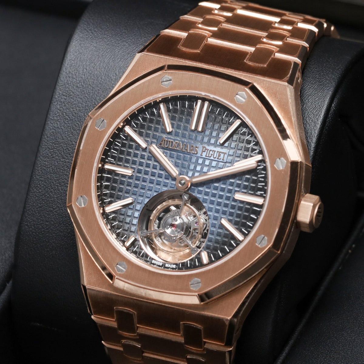 Audemars Piguet Royal Oak Tourbillon Complete 41mm 18k Rose Gold Blue Grande Tapisserie Dial 18k Rose Gold 18k Rose Gold Integrated Bracelet 26730OR.OO.1320OR.02