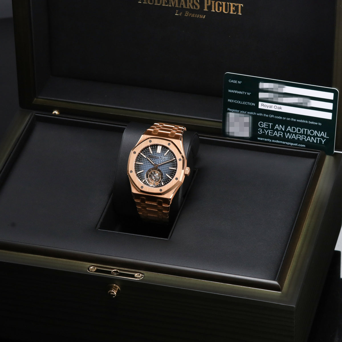 Audemars Piguet Royal Oak Tourbillon Complete 41mm 18k Rose Gold Blue Grande Tapisserie Dial 18k Rose Gold 18k Rose Gold Integrated Bracelet 26730OR.OO.1320OR.02