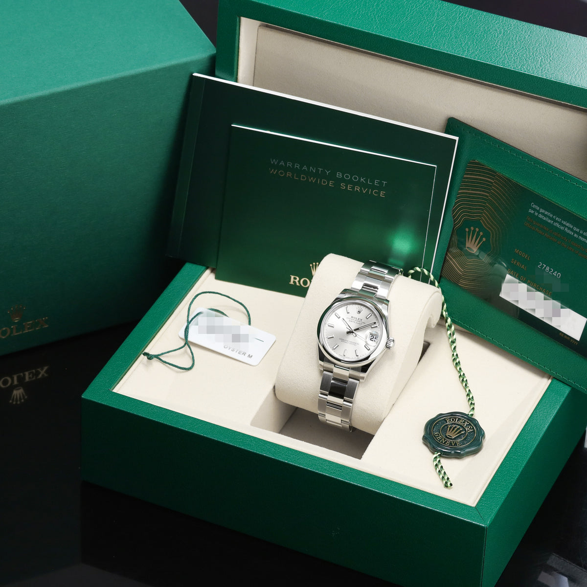 Rolex Oyster Perpetual 2026  Complete 31mm Oystersteel Silver Dial Smooth Bezel Oyster Bracelet 278240