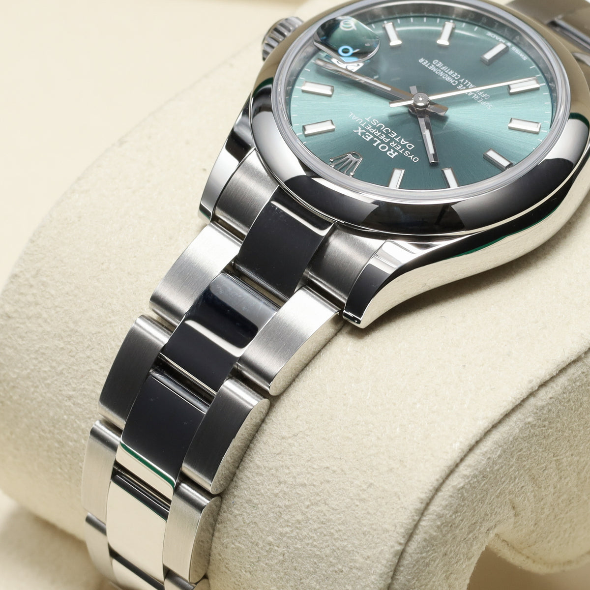 Rolex Datejust 31 2025 Complete 31mm Oystersteel Green Smooth Bezel Oyster Bracelet 278240