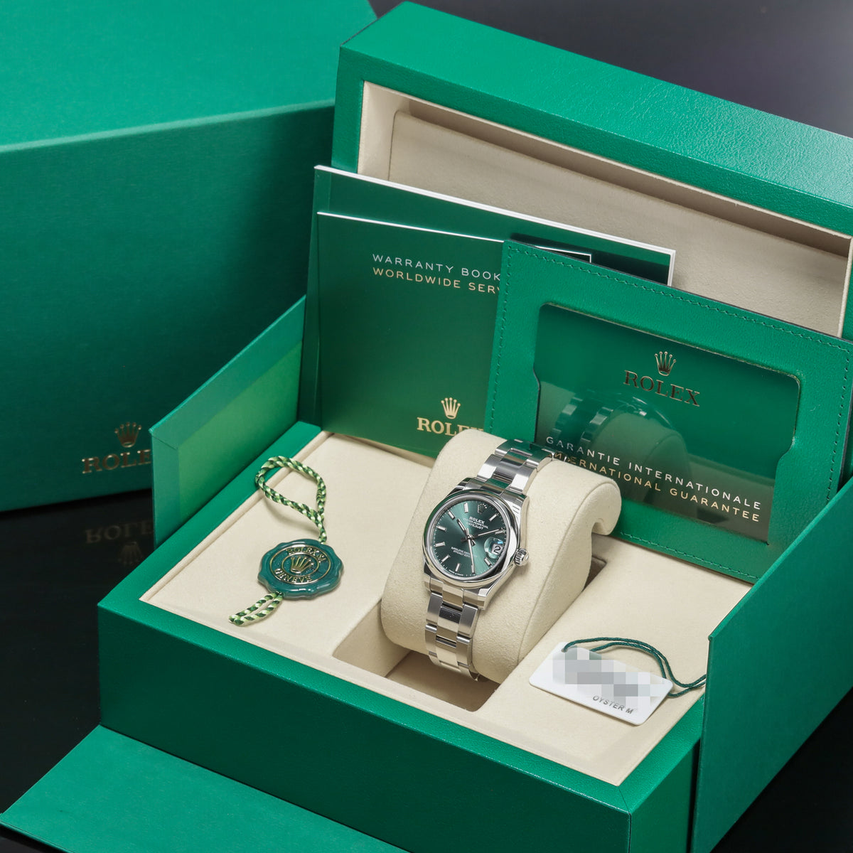 Rolex Datejust 31 2025 Complete 31mm Oystersteel Green Smooth Bezel Oyster Bracelet 278240