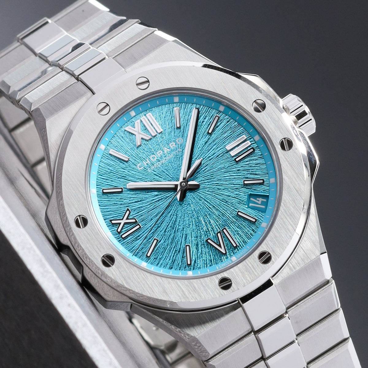 Chopard Alpine Eagle 2025 Complete 41mm Stainless Steel Teal with Roman Numerals Dial Stainless Steel Bezel Stainless Steel Integrated Bracelet 298600-3016