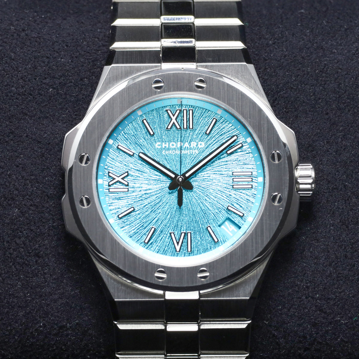 Chopard Alpine Eagle 2025 Complete 41mm Stainless Steel Teal with Roman Numerals Dial Stainless Steel Bezel Stainless Steel Integrated Bracelet 298600-3016