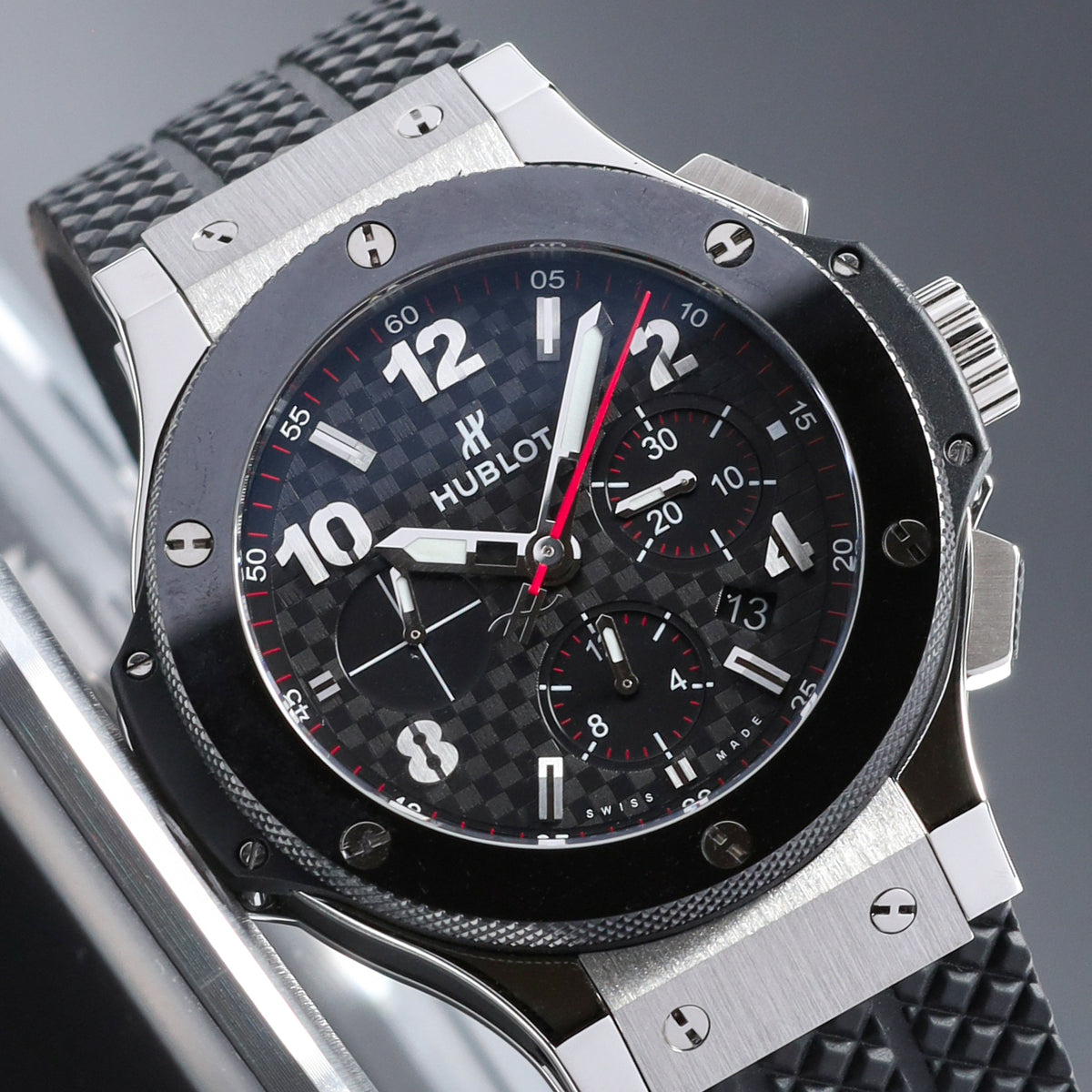 Hublot Big Bang 44mm Stainless Steel Carbon Fiber Dial Black Ceramic Bezel Black Rubber Strap 301.SB.131.RX