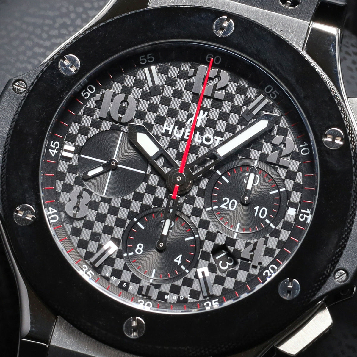 Hublot Big Bang 44mm Stainless Steel Carbon Fiber Dial Black Ceramic Bezel Black Rubber Strap 301.SB.131.RX
