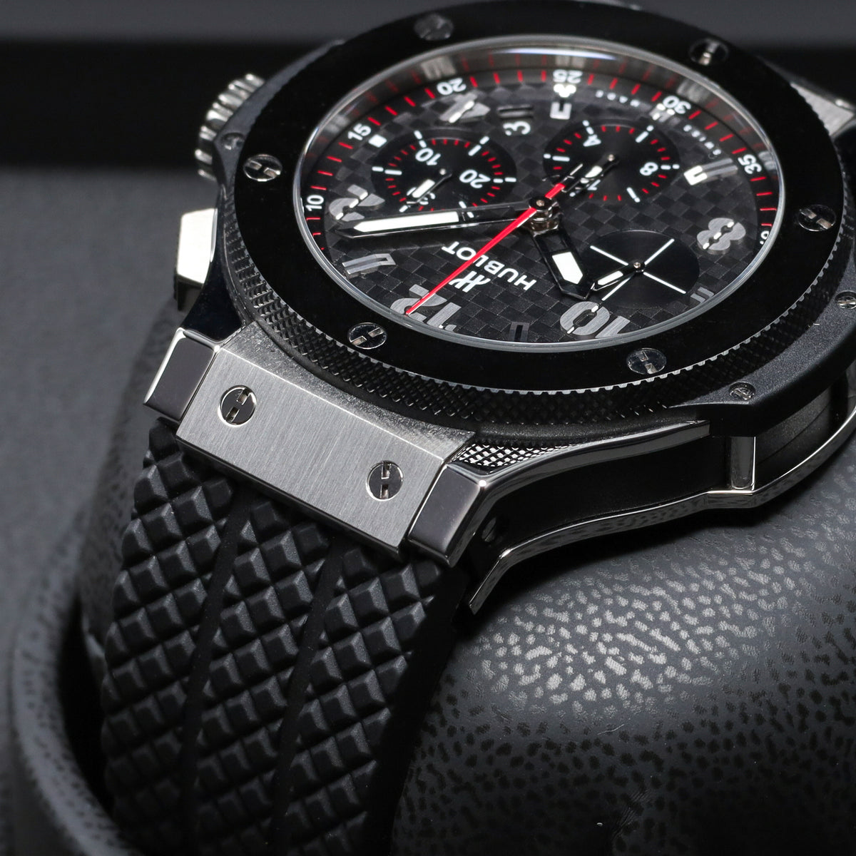 Hublot Big Bang 44mm Stainless Steel Carbon Fiber Dial Black Ceramic Bezel Black Rubber Strap 301.SB.131.RX