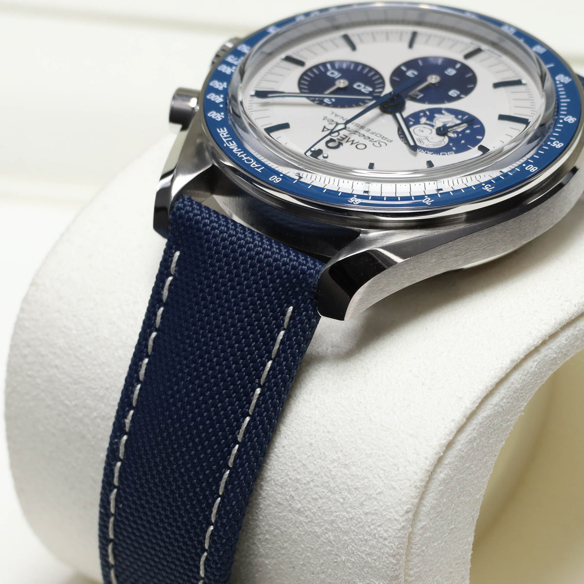 Omega Speedmaster 2026 Complete 42mm Stainless Steel Silver with Snoopy Subdial Blue Ceramic Bezel Blue Nylon Fabric Strap 310.32.42.50.02.001