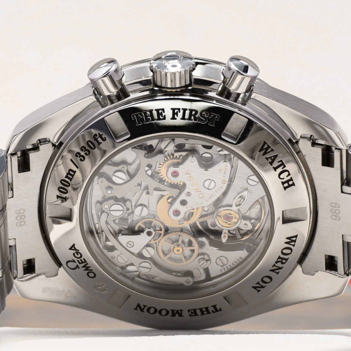 Omega Speedmaster 44.25mm Stainless Steel Blackened Aventurine Dial Black Ceramic Tachymeter Bezel Stainless Steel Bracelet with Folding Clasp 311.30.44.32.01.001